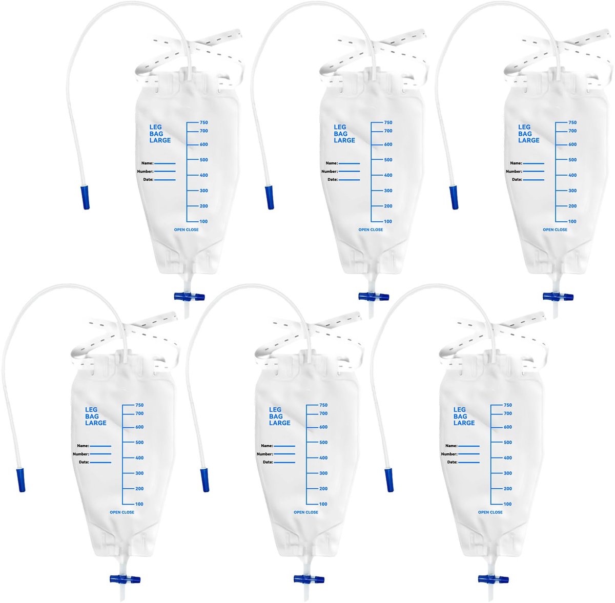 svg commerce 6 stuks 750 ml beenzakken urinedrainagezakken urinezak urineverzamelzak drainagezak met riem anti reflux ventiel urinezakje urinedrainagezak drainagezak