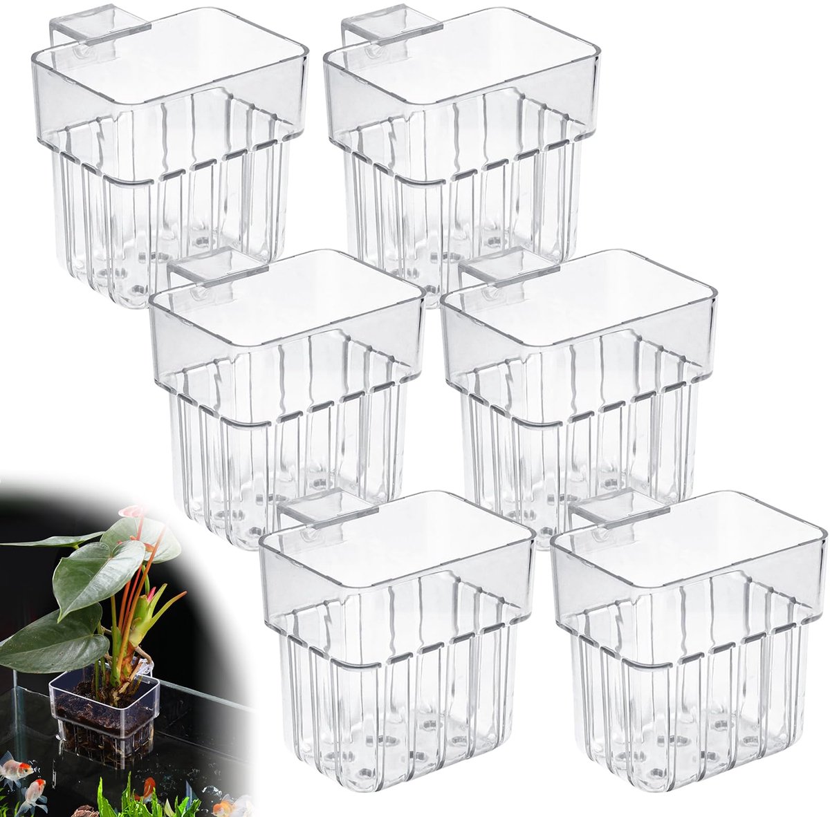svg commerce 6 stuks aquariumplantenhouders waterplantenhouders met haken aquariumplantenhouder voor aquarium hangende waterplantenbakken met gat voor waterplanten plantenhangers