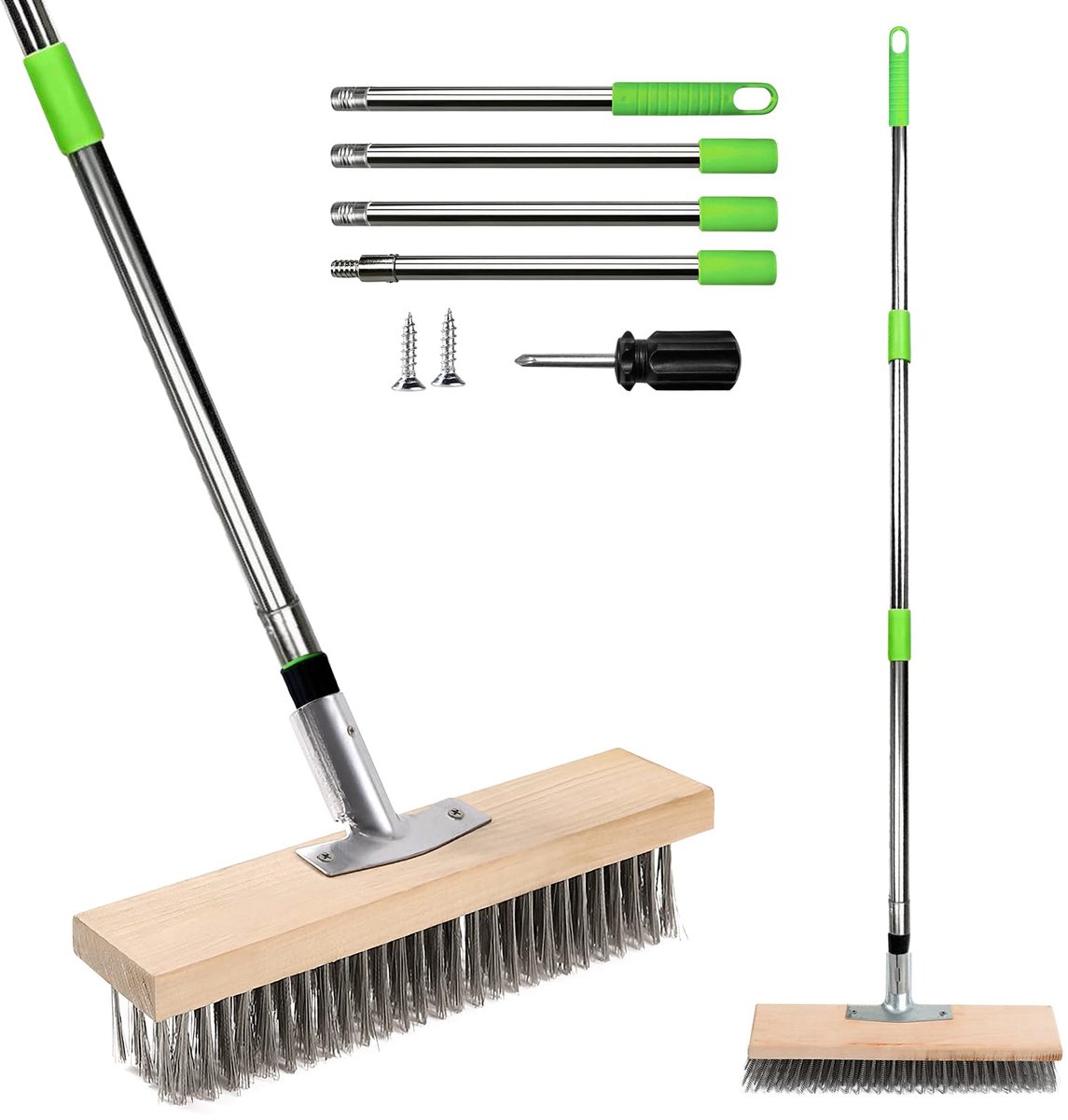 SVG commerce Draadbezem 25 cm, staaldraadbezem, 1,6 m, robuuste draadbezem met steel, voor mos met steel, mosverwijderaar, straatsteen voor straatstenen, mosverwijdering, algen, binnenplaats, muur, tuin Skateonderdeel kopen online