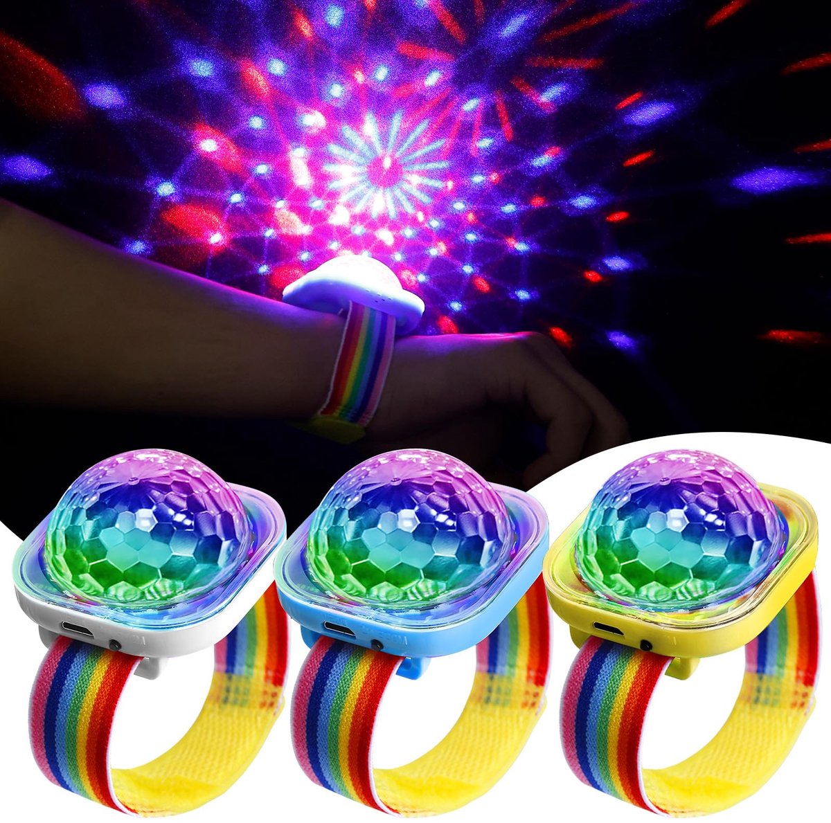 svg commerce mini discobollamp 3 stuks discoballicht 5 modi discobol partylicht discolamp feestlicht oplaadbaar