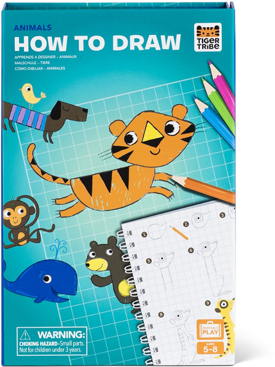 tiger tribe tekenboek dieren creatieve tekenpret voor kinderen