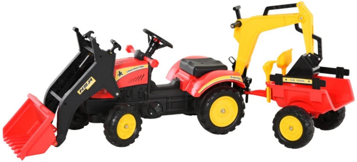 Traptractor met aanhanger -Tractor speelgoed - Buitenspeelgoed - 179 x 42 x 59 cm Traptractor kopen online