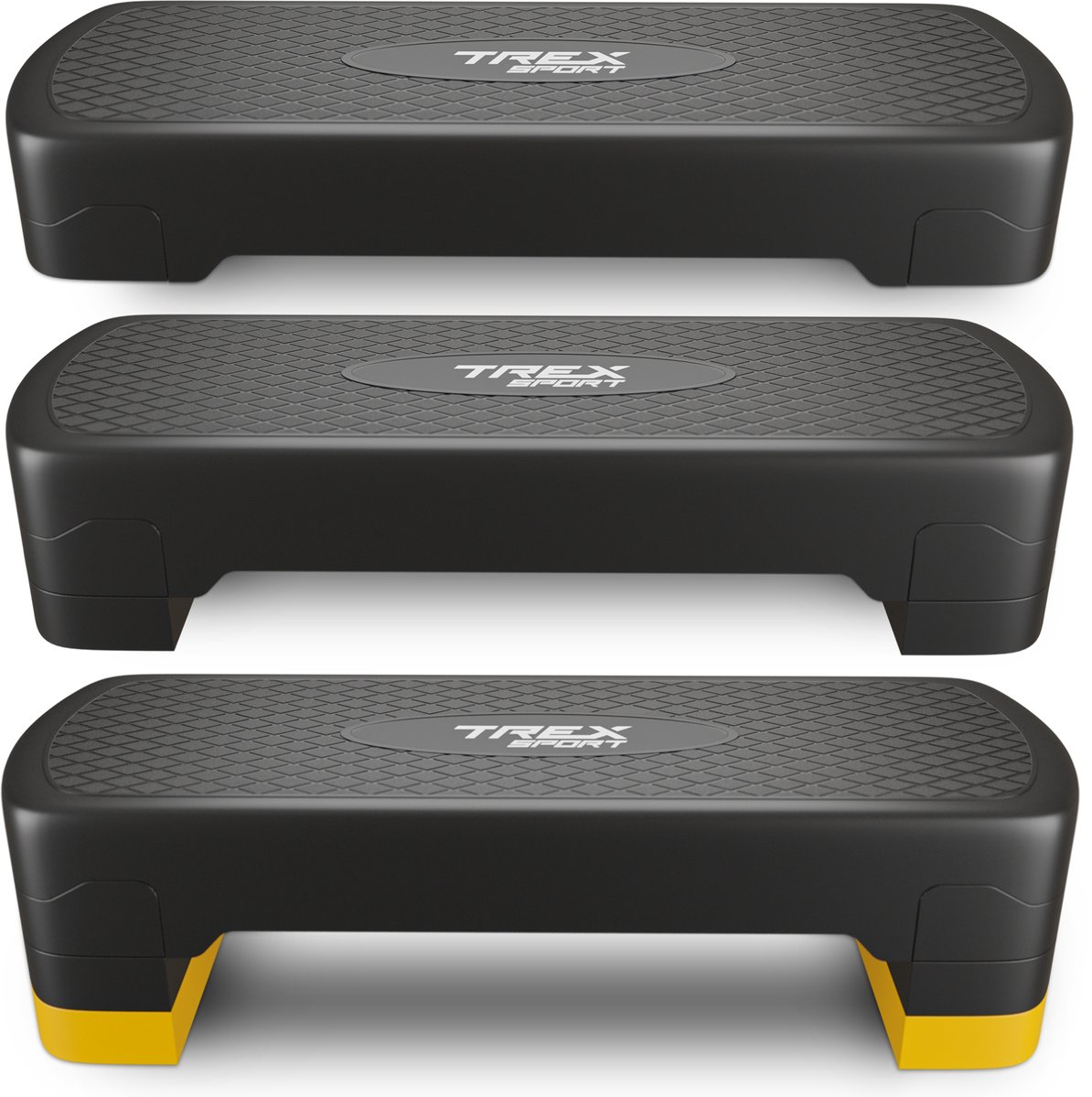 Trex Sport TX-030AS - Step - 3-niveaus - Zwart-geel - Verstelbaar - 350 kg Step kopen online