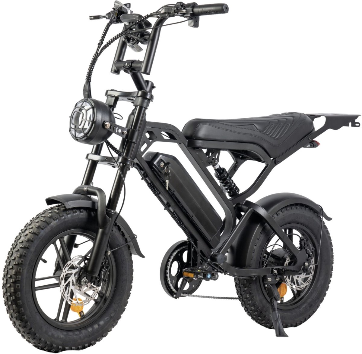 V20 Pro Mini Fatbike – Elektrische Fatbike 2025 – 16 Inch – Hydraulische remmen – Alarm - Zwart - Afneembaar bagagerek Fiets (elektrisch) kopen online