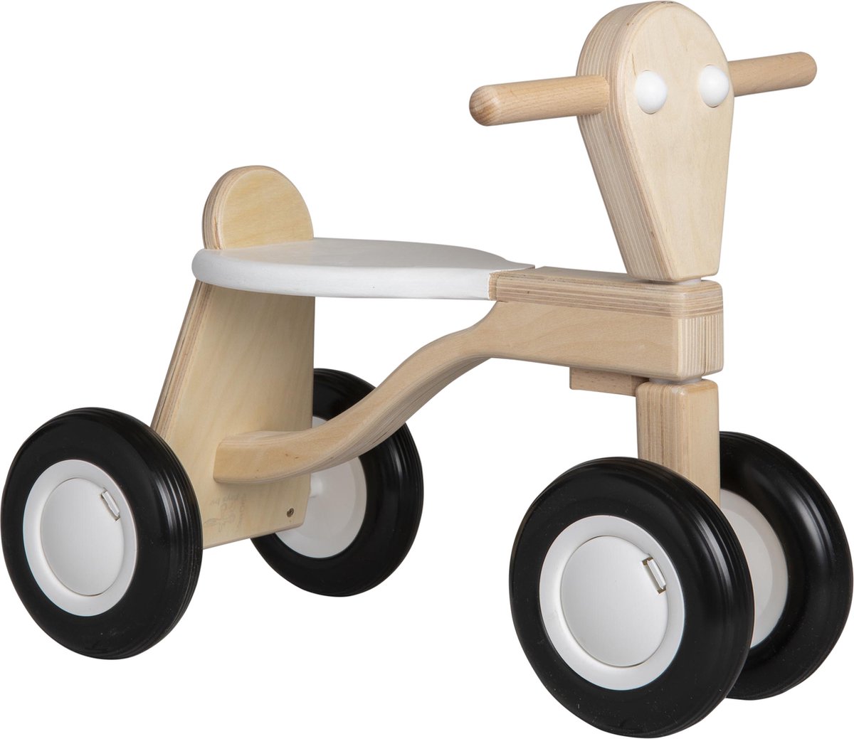 Van Dijk Toys Loopfiets Junior 26 Cm Berkenhout Naturel/wit Loopfiets kopen online