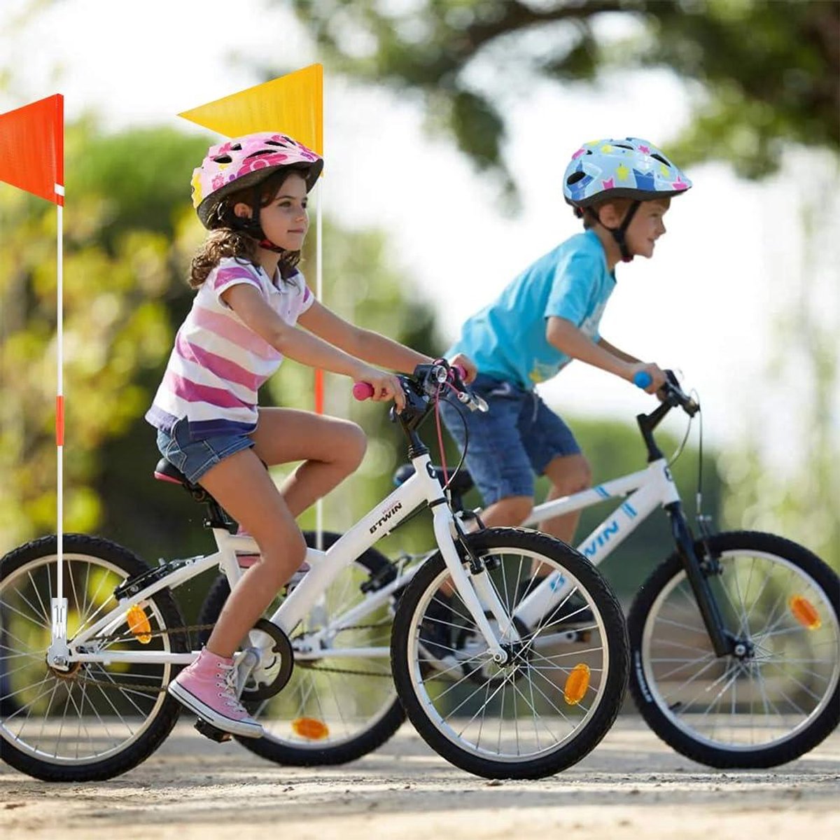 veiligheidsslinger voor kinderfietsen 2 stuks beveiligingsslinger kinderfiets veiligheidsslinger met bevestiging slingerbuis kinderfiets slinger fietsslinger