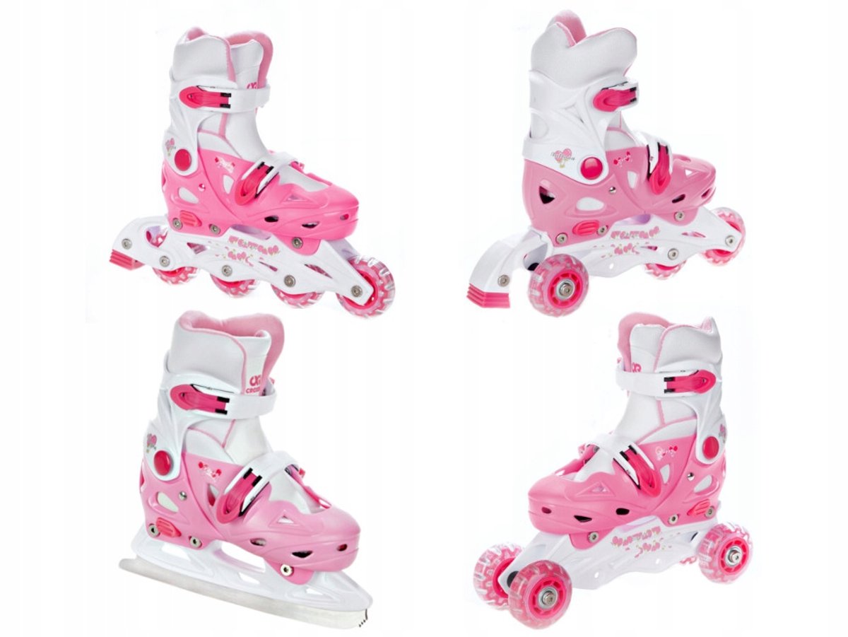 verstelbare 4 in 1 skates croxer ballonroze maat 37 40