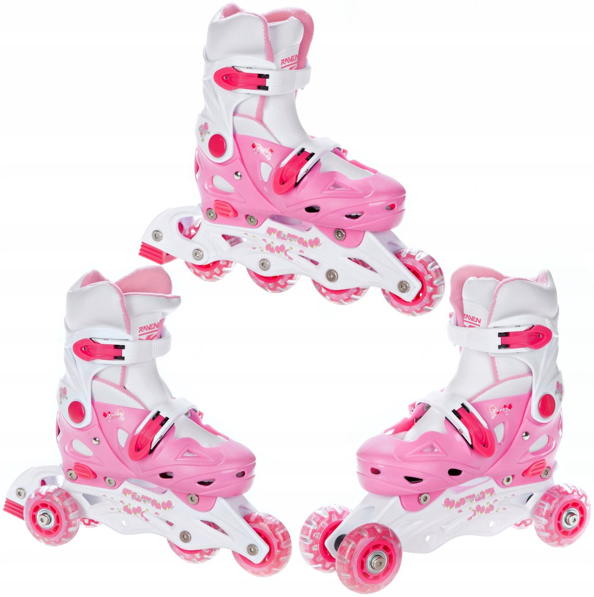 verstelbare skates raven balloon pink maat 37 40