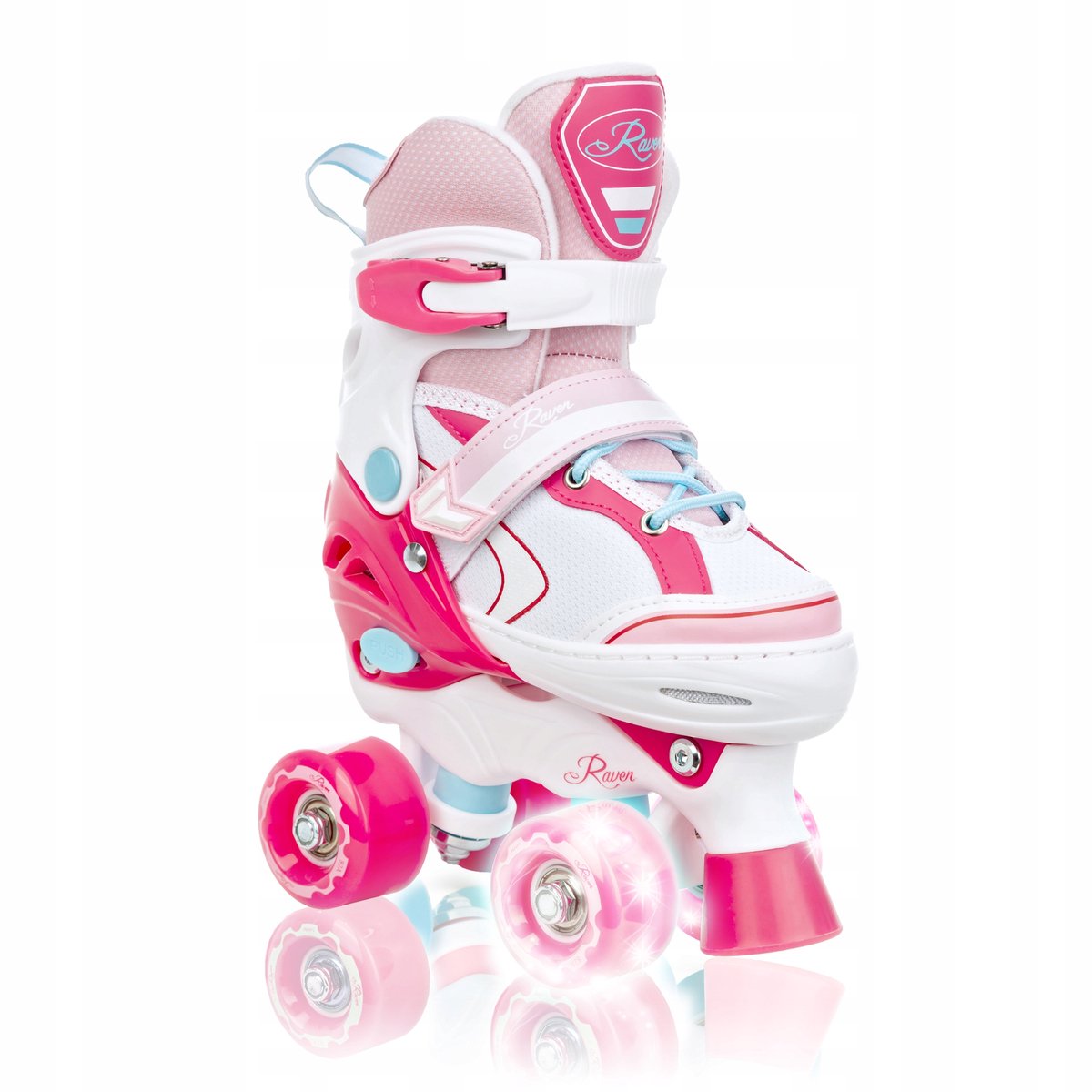 verstelbare skates raven lia pink maat 34 37 met led wielen