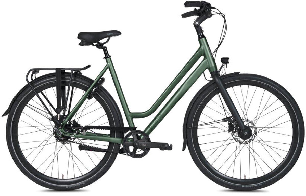 voyager belt stadsfiets damesfiets 28 inch 47 cm 8 versnellingen hydraulische schijfrem donkergroen