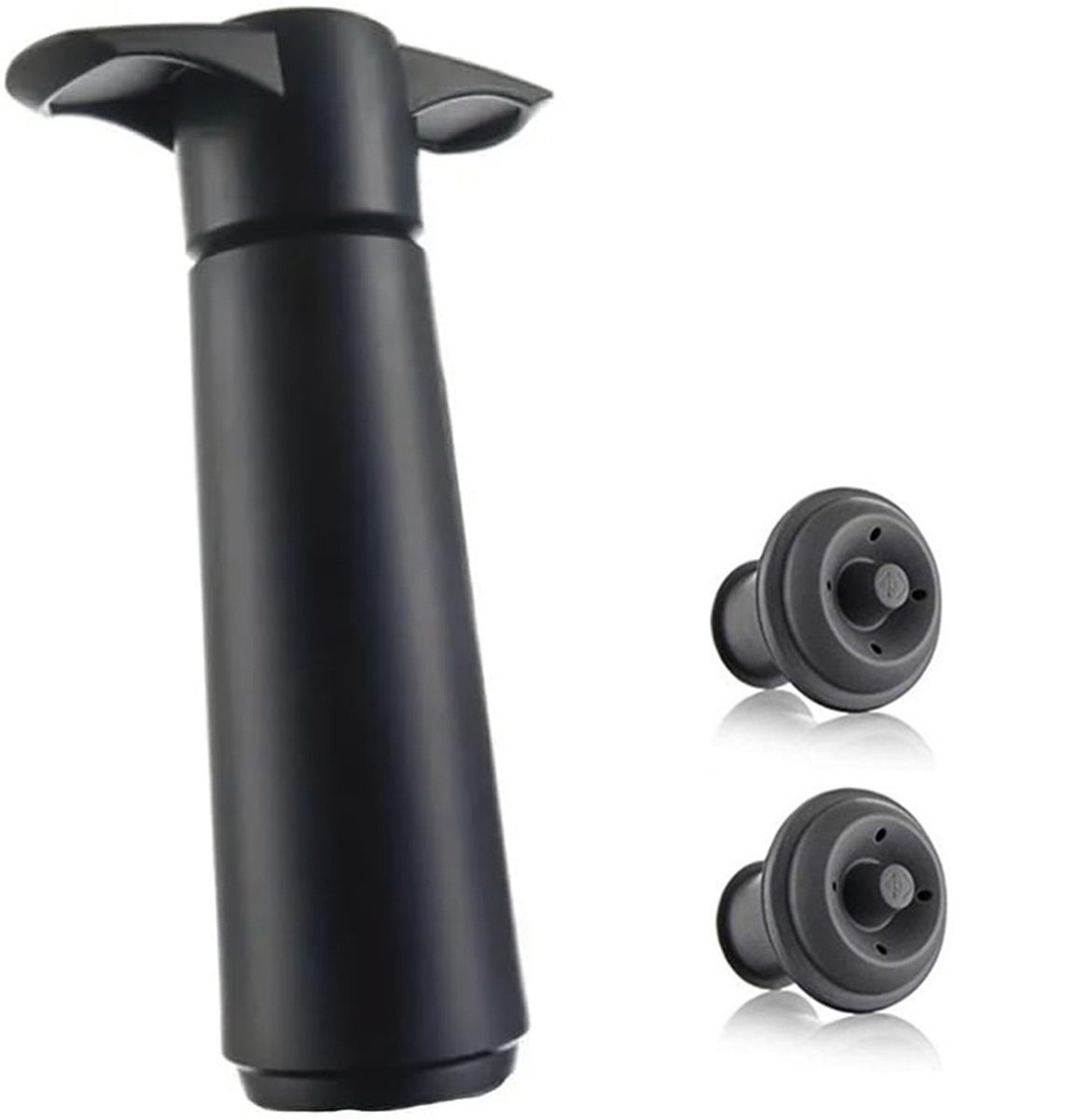 wijnbewaarpomp met 2 vacu mstoppers wijnpomp en wijnvacu mstopper herbruikbare flessenafsluiter houdt wijn vers voor keuken kantoor thuisfeest zwart