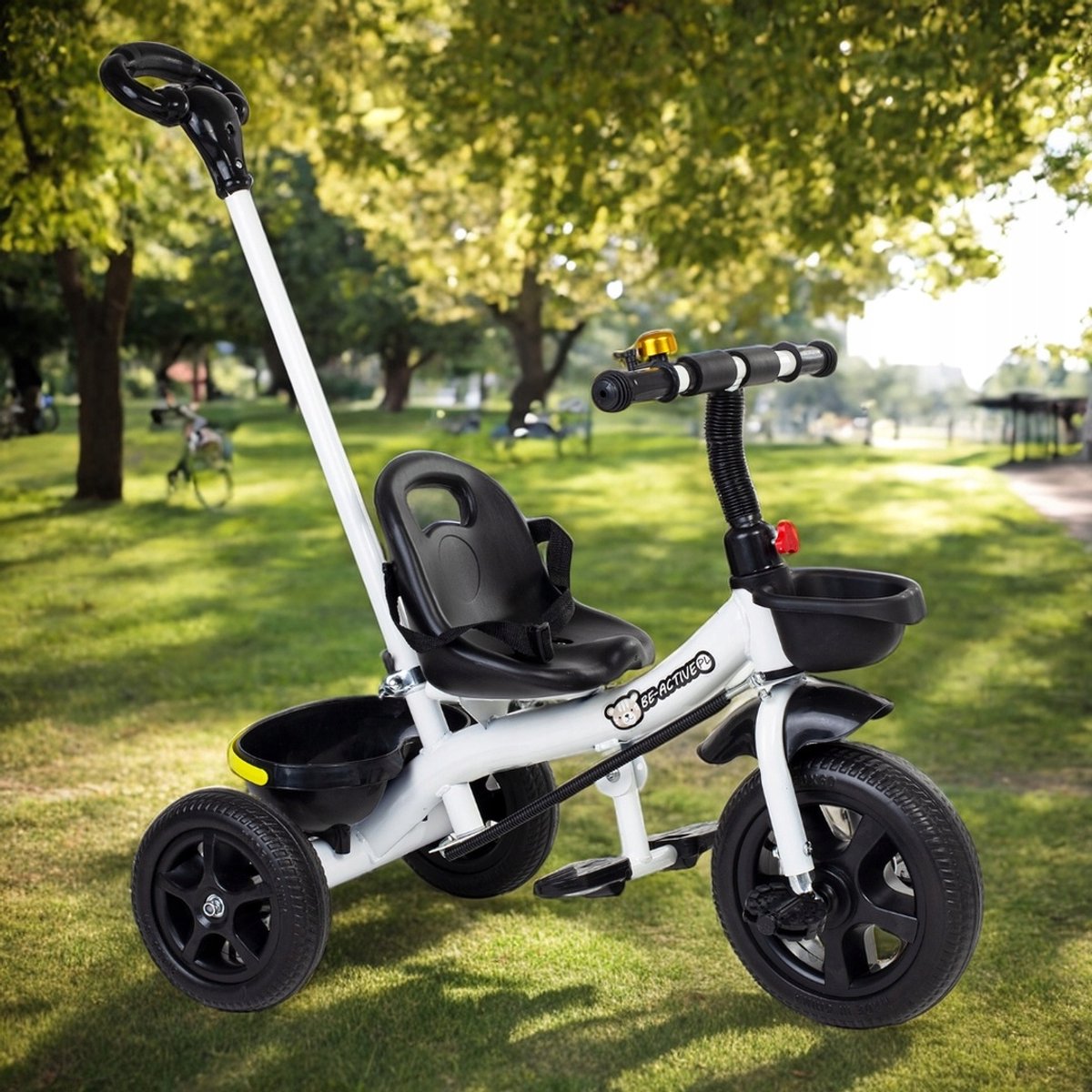 Witte Loopfiets Driewieler met Duwstang voor Kinderen Driewieler kopen online