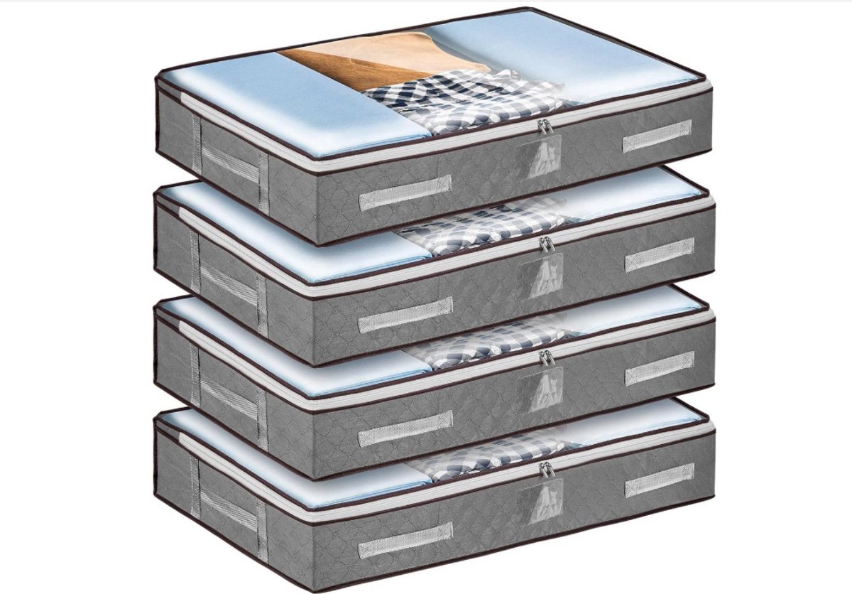 WNHB® Opbergzakken Met Deksel 4 Stuks - Opvouwbare Onderbed Organizers Voor Kleding Beddengoed en Dekbed - Met Ritssluiting en Venster Buitenspeelvoertuigaccessoire kopen online