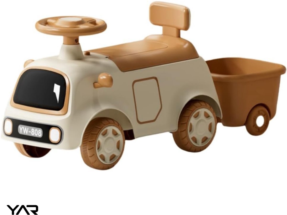 yar retro loopauto loopwagen voor jongens meisjes 1 3 jaar duurzaam en veilig stimuleert motorische vaardigheden bruin wit