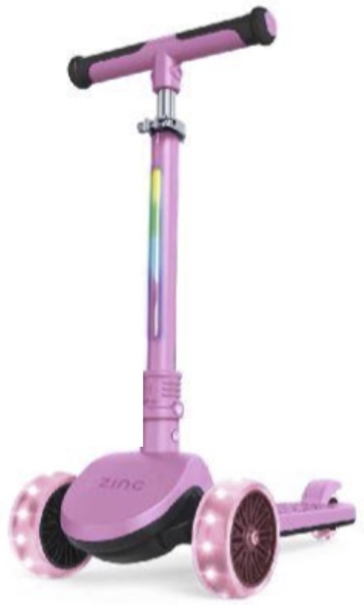 Zinc - 3-wielige opvouwbare scooter - Step - Roze -Led lampjes in de wielen en stuur Step kopen online