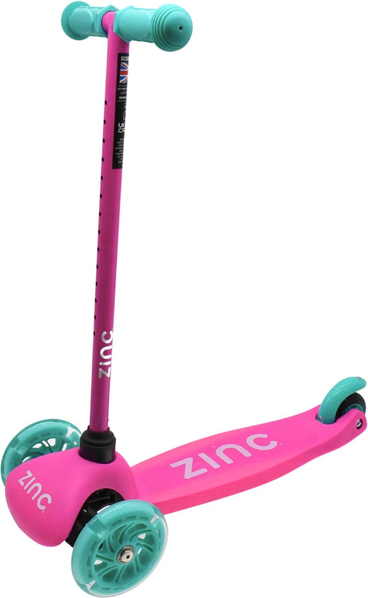 Zinc - driewielige Step - Scooter - Roze - met LED-wielen en stuur Step kopen online