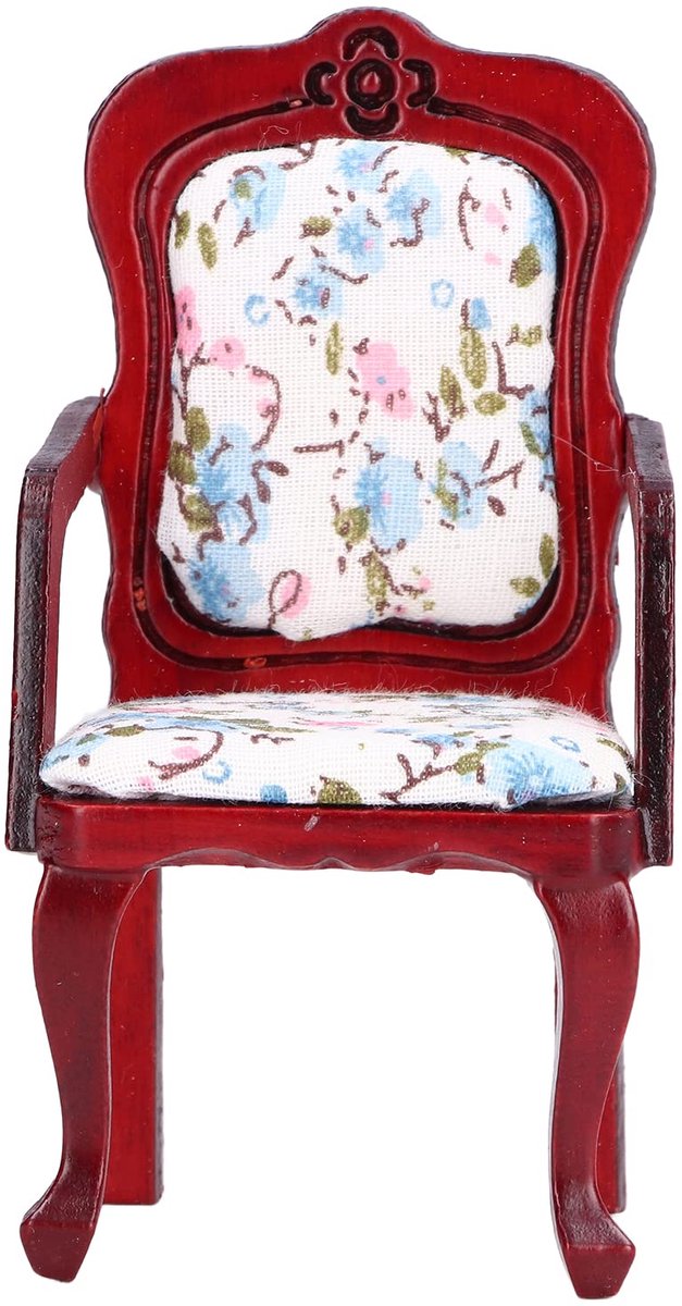 1 12 scale dollhouse chair simulation mini armchair wooden miniature dollhouse single chair furniture for decorative