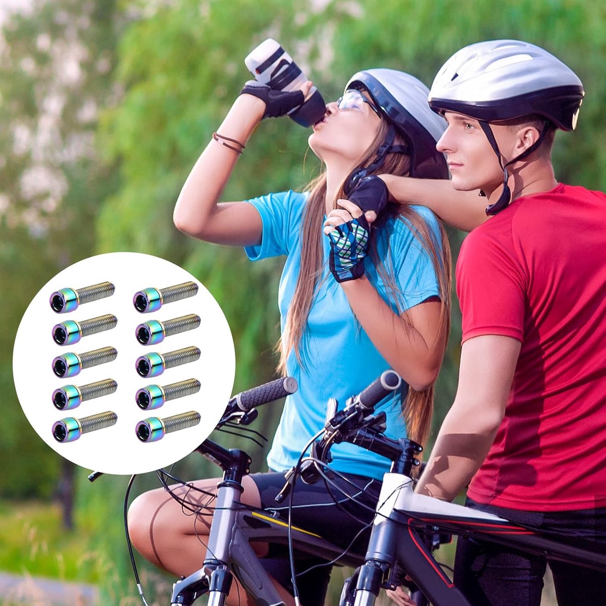 10 stuks fiets trunk bouten m5 x 20 mm wielas schroeven met ringen conische schroeven fiets stem bouten kegelkop schroef voor mountainbike fietsonderdelen fietsgereedschap