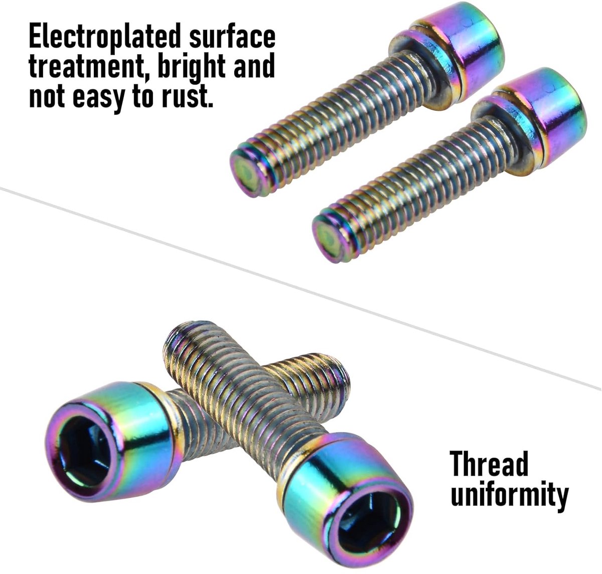 10 stuks fiets trunk bouten m5 x 20 mm wielas schroeven met washers conische schroeven fiets stem bouten kegelkop schroef voor mountainbike zwart