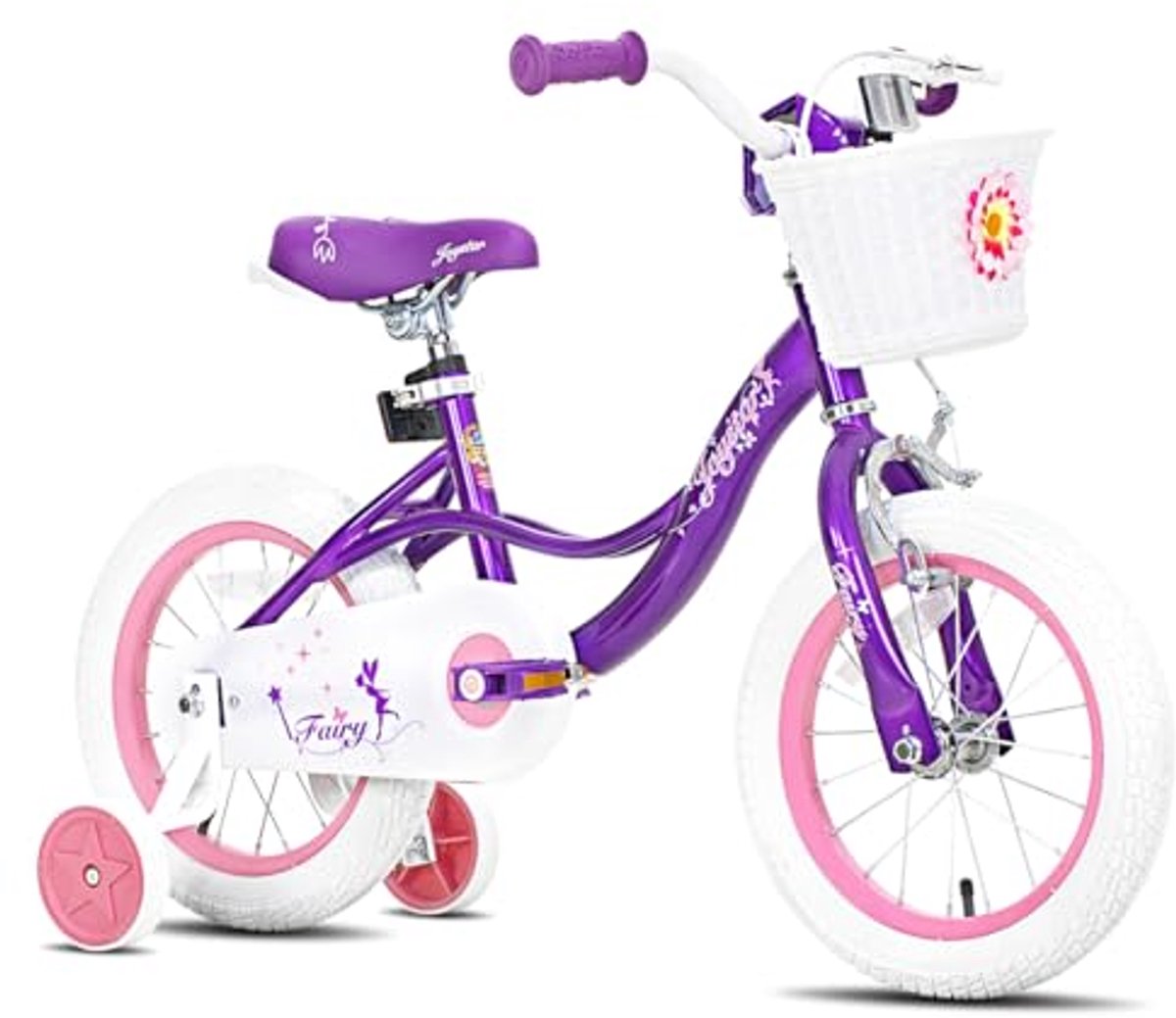 12 inch kinderfiets voor meisjes van 2 tot 4 jaar met trainingswielen paars