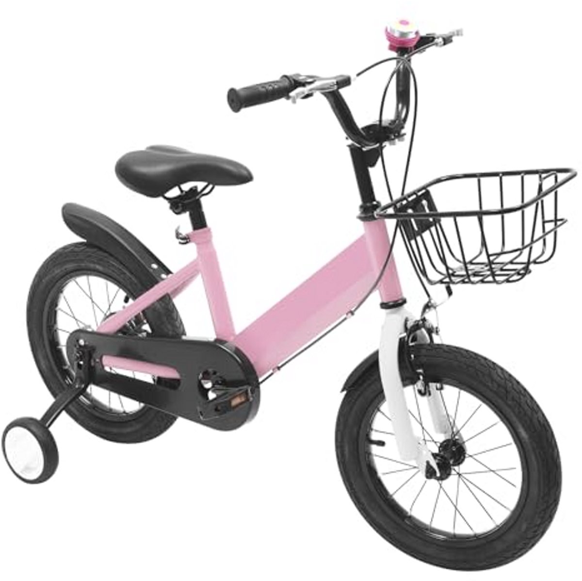 14 inch kinderfiets voor jongens en meisjes met voormand en steunwielen, in hoogte verstelbaar, ideaal voor 3-5 jaar Kinderfiets kopen online