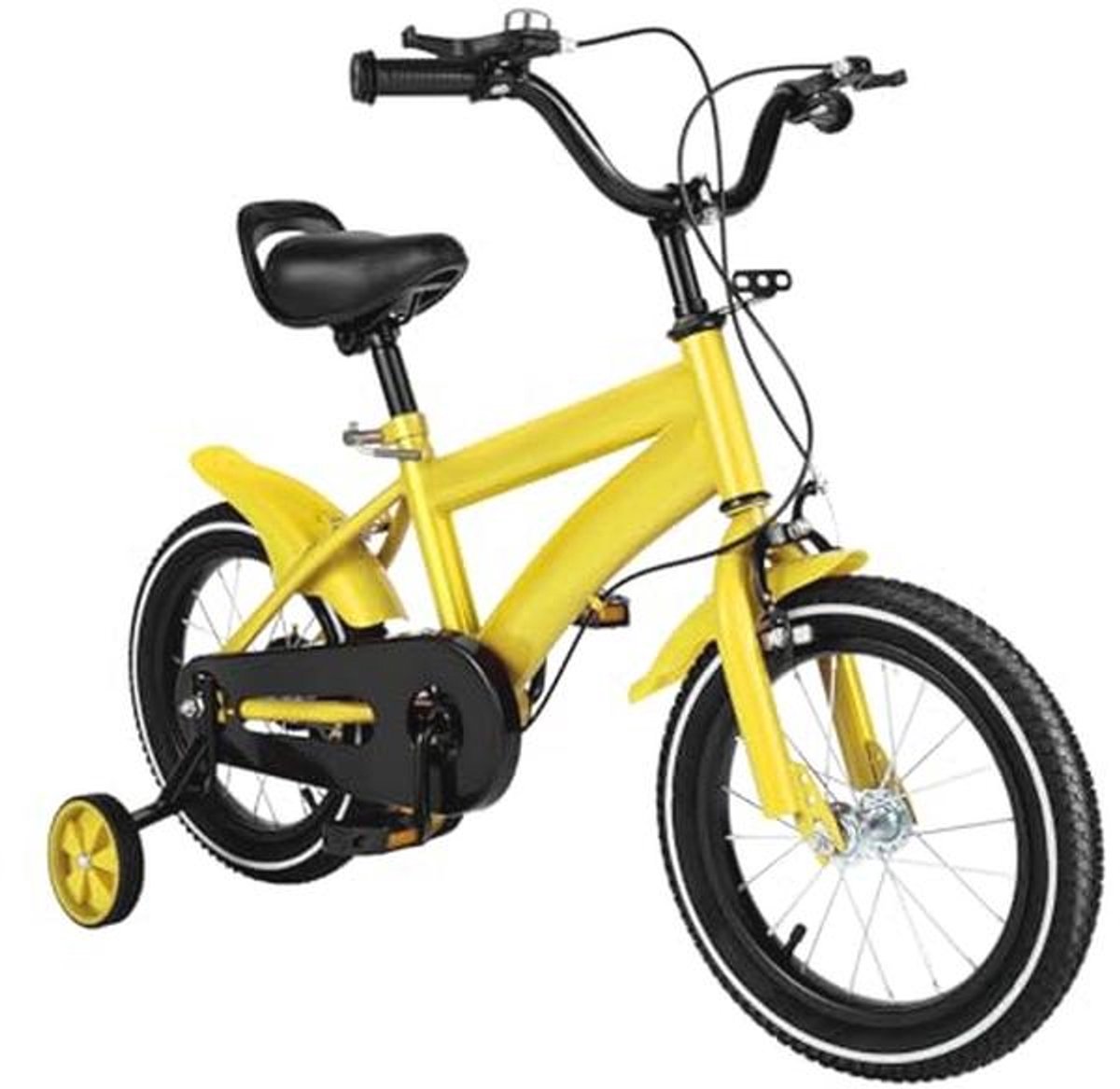 14 inch kinderfiets voor jongens en meisjes verstelbare fiets met steunwielen voor training en buitenrijden