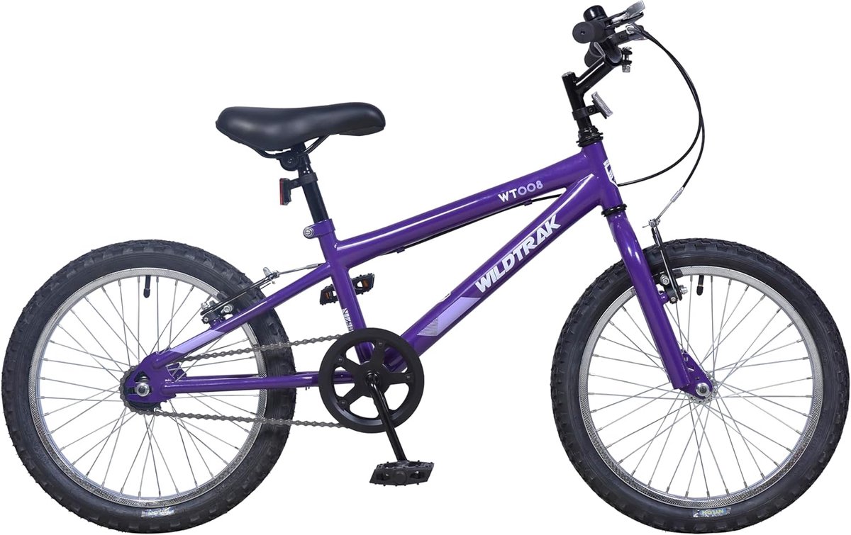 18 inch meisjesfiets voor kinderen van 6-8 jaar met verstelbare remmen - paars Kinderfiets kopen online