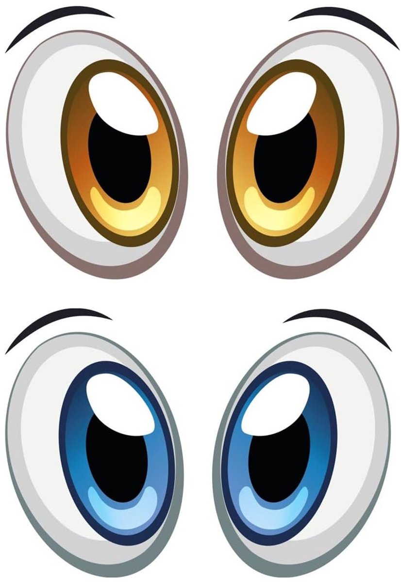 2 pairs of eye stickers for robots and lawnmowers self adhesive funny and decorative weatherproof