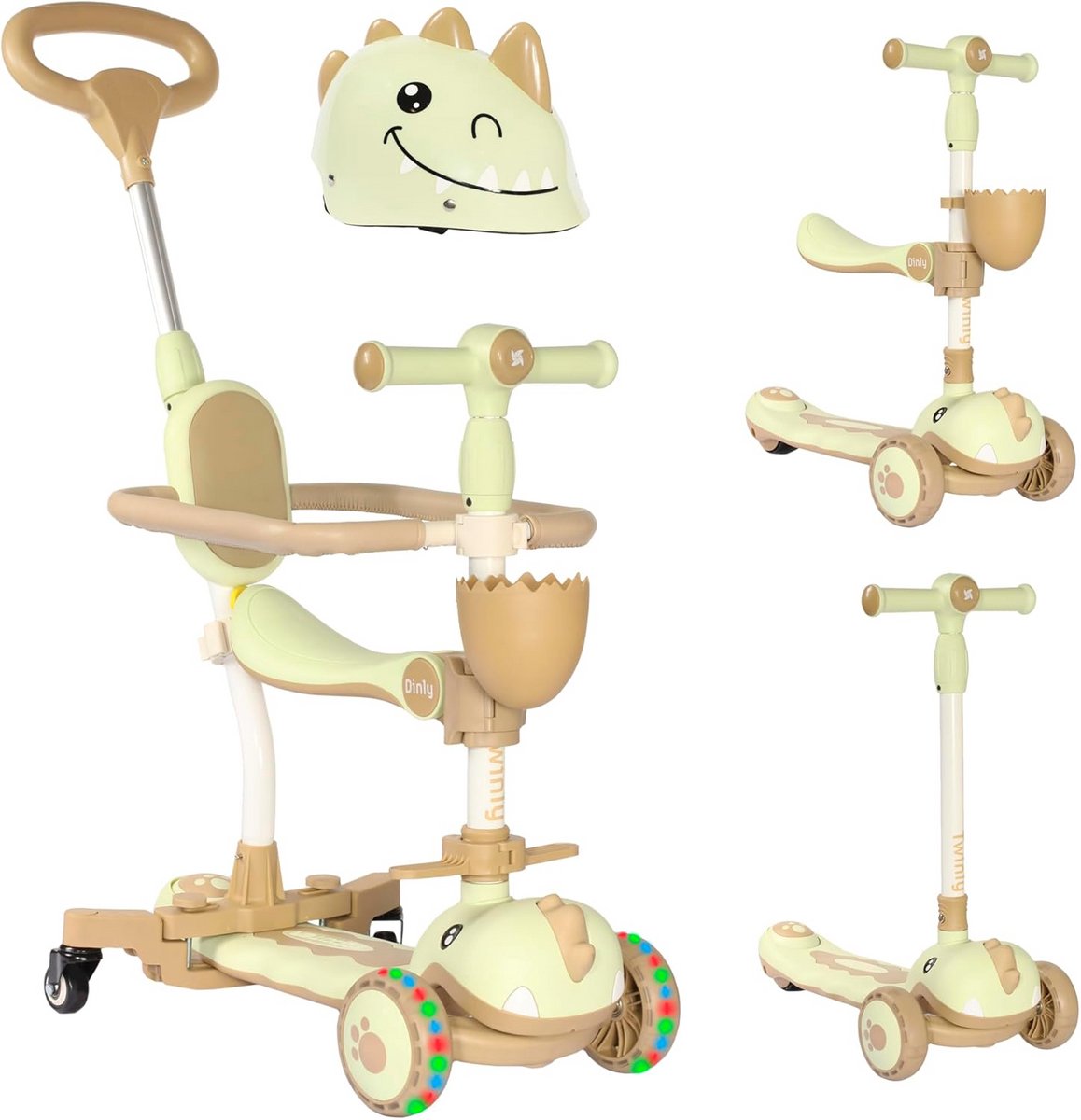 3-in-1 Loopfiets, Driewieler en Kinderstep met Helm (1-6 Jaar) Driewieler kopen online