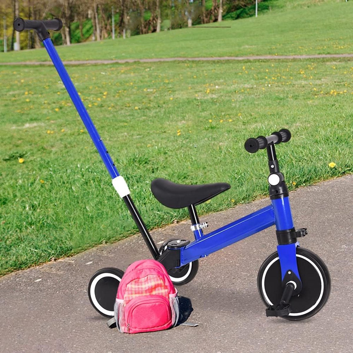 3-in-1 Loopfiets Driewieler met Duwstang voor Kinderen 1.5 tot 5 Jaar Driewieler kopen online