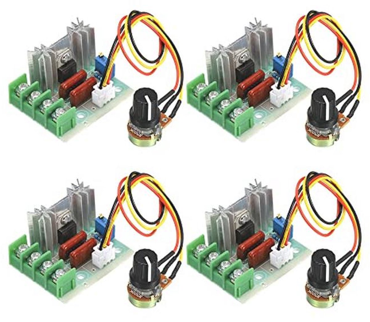 4 stuks 2000W AC Motor Snelheidsregelaar met Bedraad, Dimmer en Spanningsregelaar Loopmotor kopen online