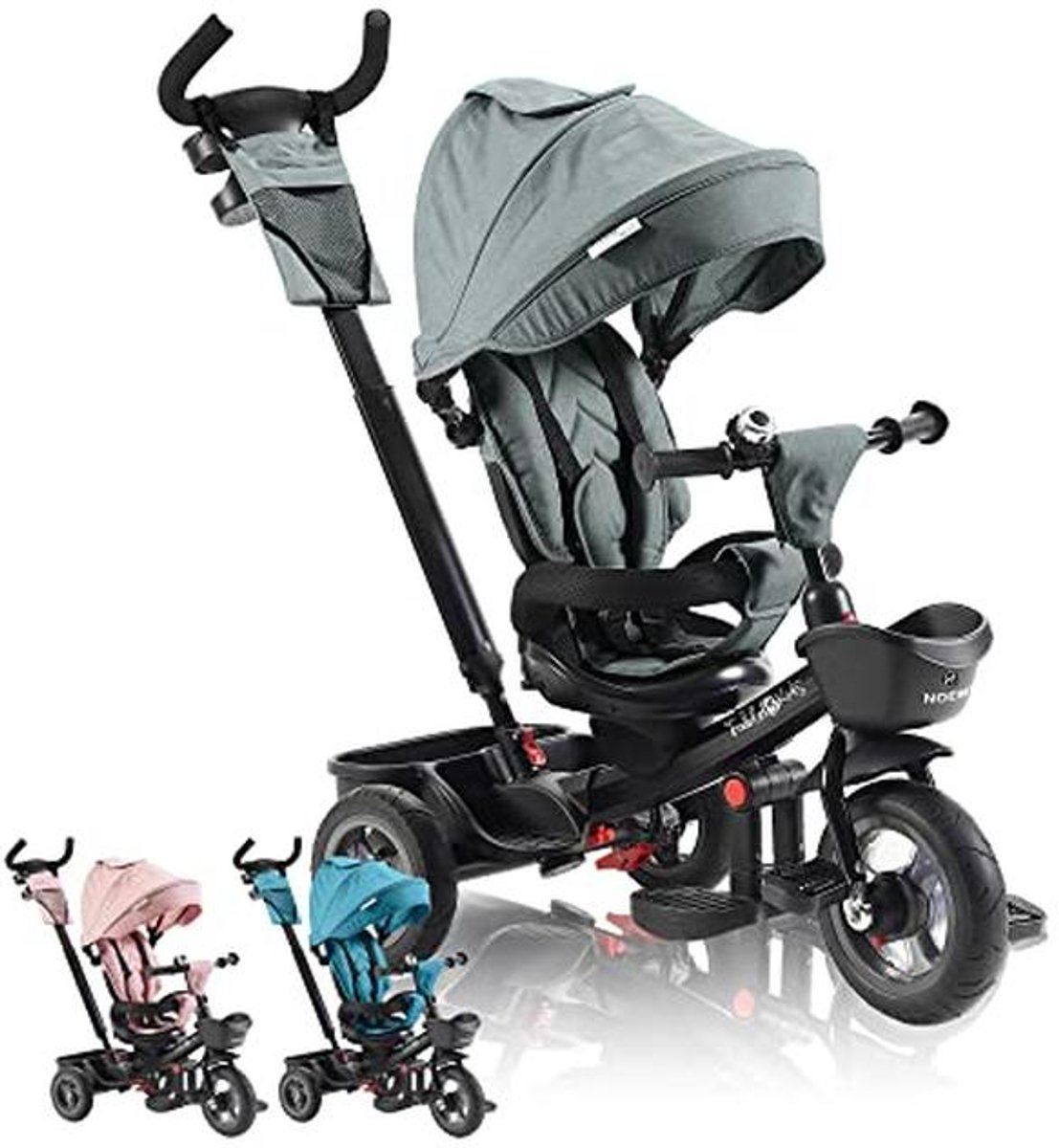 5-in-1 driewieler voor kinderen van 18 maanden tot 25 kg - Multifunctionele en veilige fiets met duwstang, mand en bekerhouder Driewieler kopen online