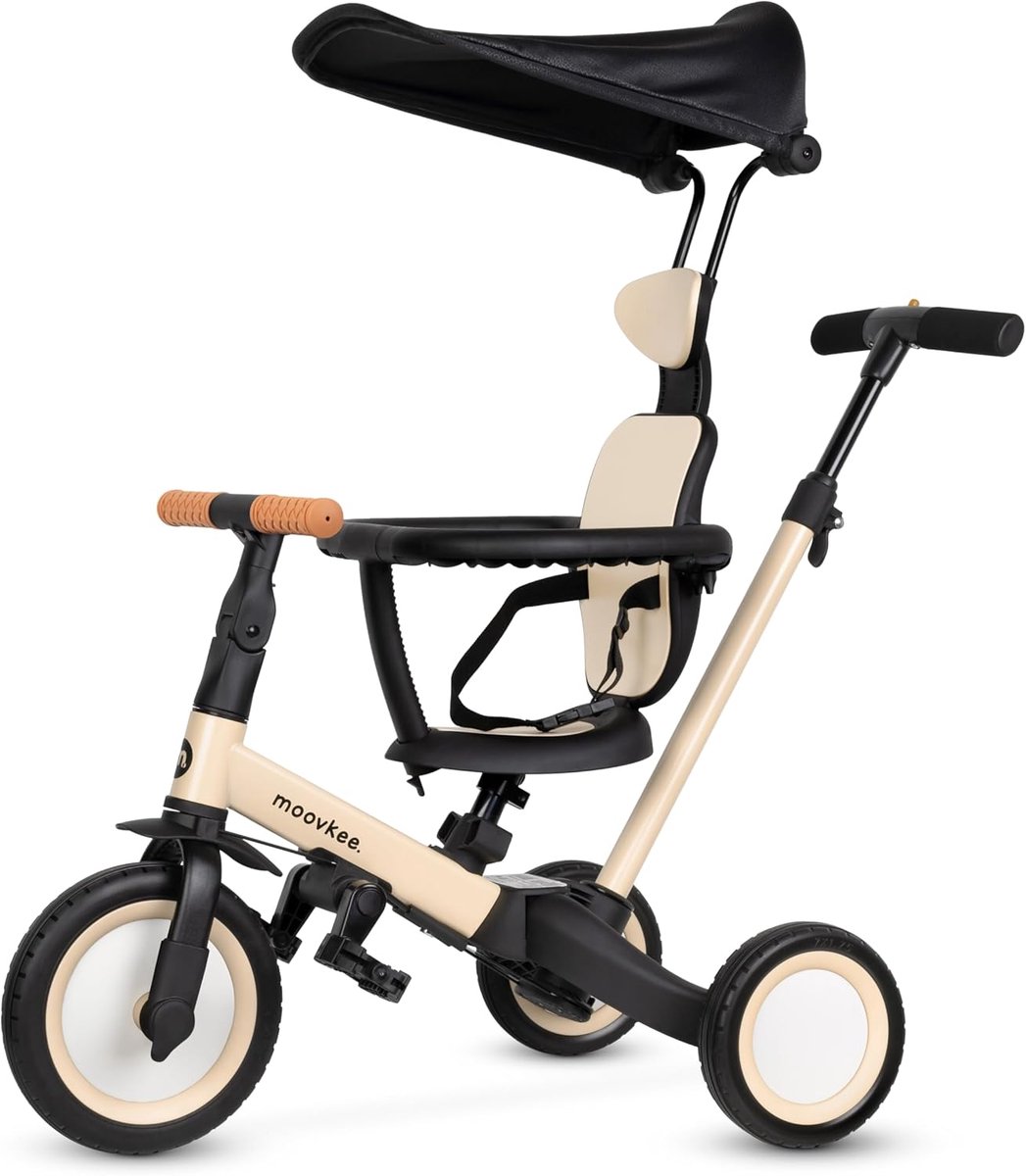6 in 1 driewieler vanaf 1 jaar met duwstang en zonnedak kinderfiets dreumes peuter tot 5 jaar