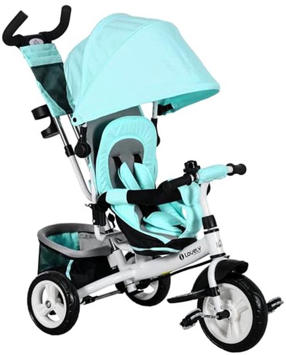 6 in 1 kindertrike met verwijderbare luifel veiligheidsgordel en opbergruimte