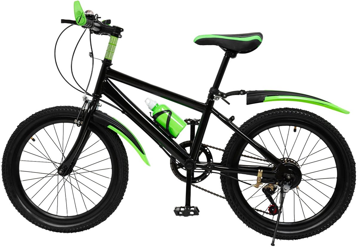 Aafinity Mountainbike - Fiets - BMX - Fiets 20inch / 51 cm - Lichtgroen met zwart - Makkelijk in elkaar te zetten - Handrem - 7 versnellingen Fiets kopen online