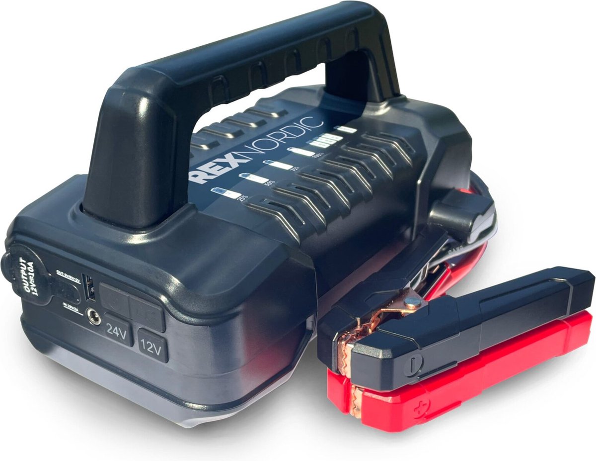 Accu-start booster 2000A 12/24 Volt multifunctioneel Batterijcap: 56000 mAh incl. USB poorten en AI software en licht Accuvoertuig kopen online