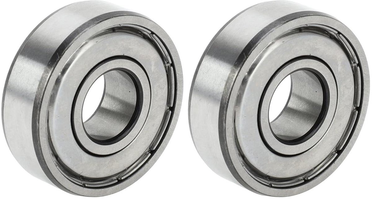 Allecta - Diepe Groefkogellagers 12x32x10mm P5 - Gesmeerd - Dubbele Metalen Afdichting - Zilver - Scooter Skateboard Wiel - Set van 2 Skateonderdeel kopen online