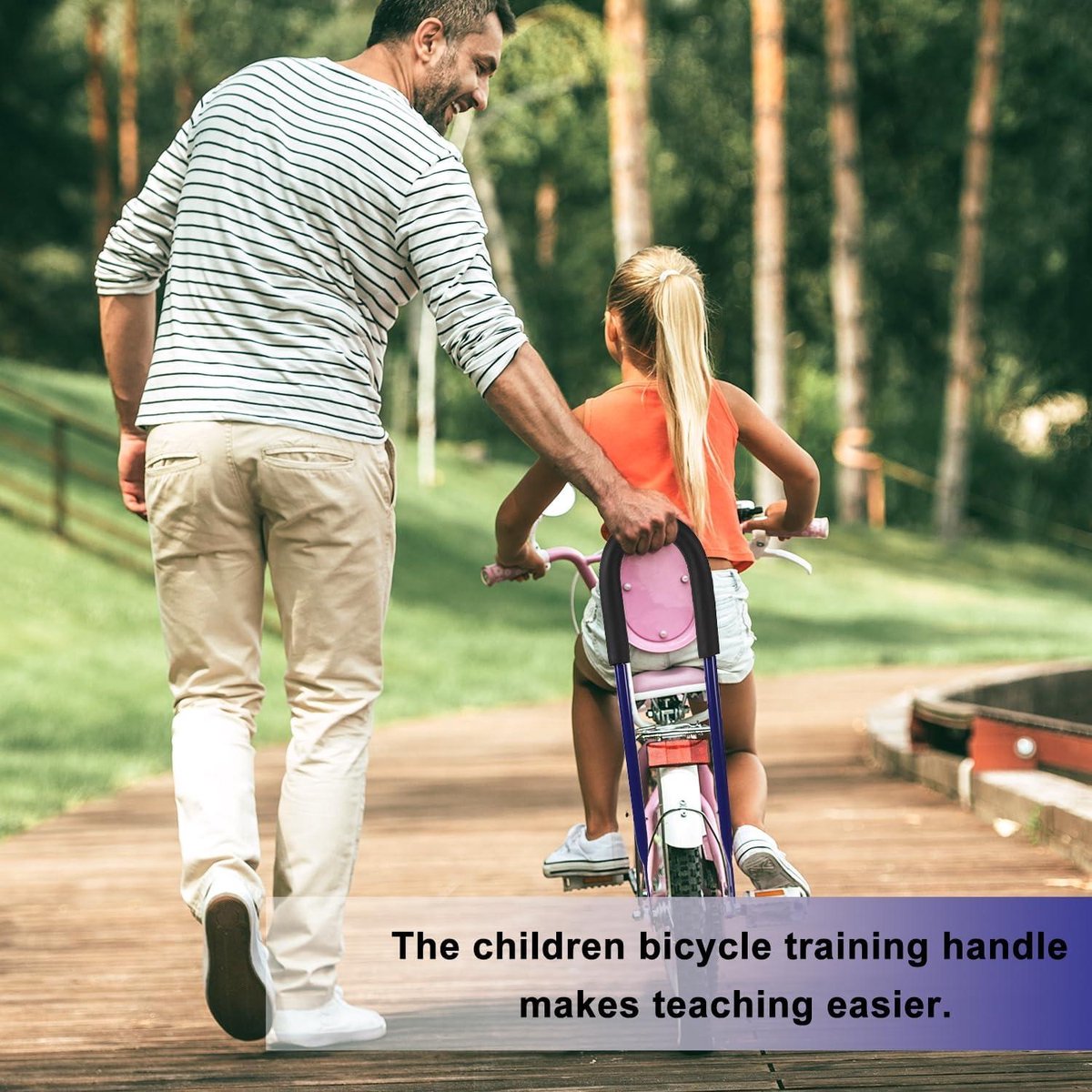 allecta kinderfietstraining duwstang voor kinderfiets met verstelbare hoogte