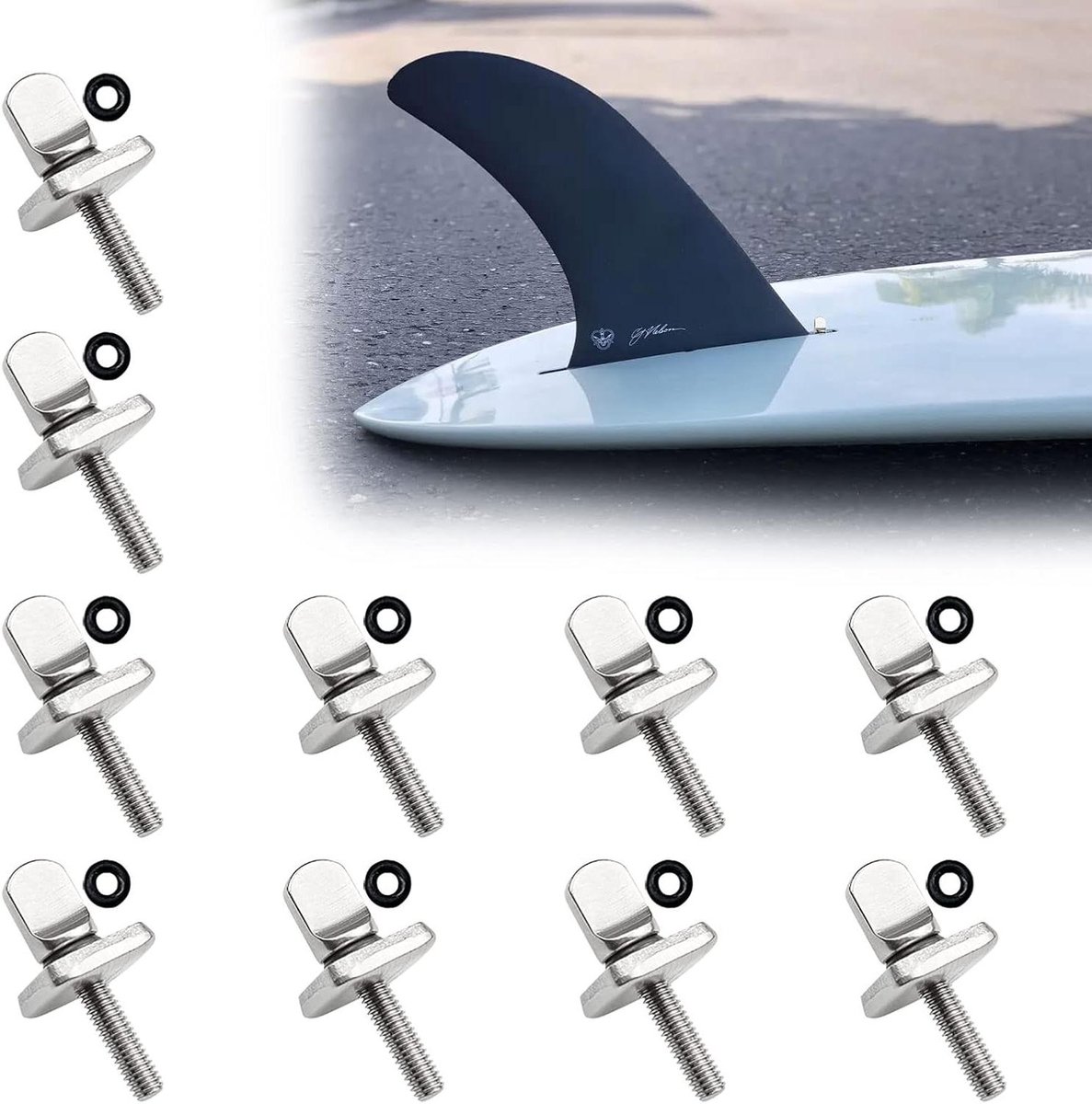 allecta surfplankschroeven set van 10 stuks rvs longboard schroef sup vinschroef surfboard accessoires