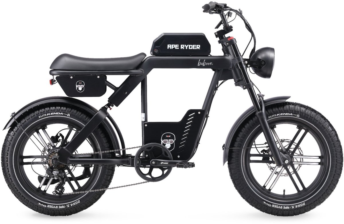ape ryder baboon zwart 696wh elektrische fatbike