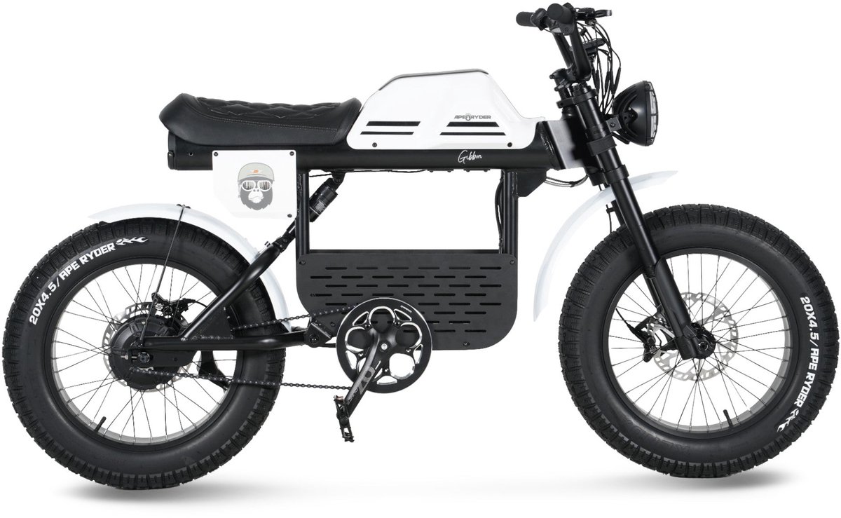 Ape Ryder Gibbon - Fatbike - Wit - 20x4.5 inch - Accu 960Wh (48V, 20Ah) - 250W Achterwielmotor - Hydraulische Remmen Fiets (elektrisch) kopen online
