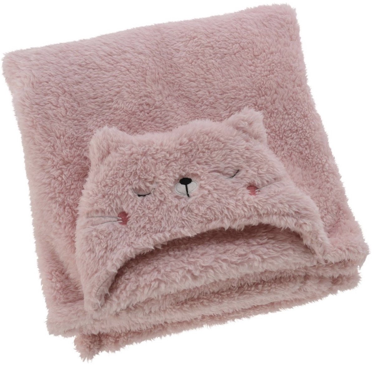 Baby poncho/Badhanddoek, fleece, teddy, 70x100cm, kleur ROZE Badponcho kopen online