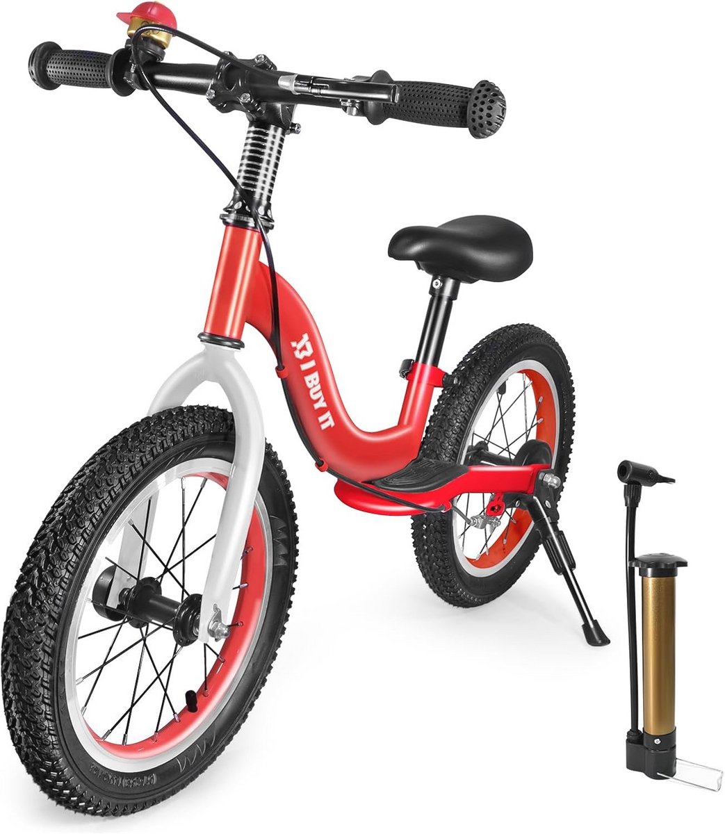 Balansfiets 16 inch voor jongens van 3-6 jaar met rem en kickstand - kinderfiets zonder pedalen Kinderfiets kopen online