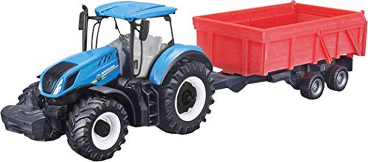 Bburago B18-31658 10CM New Holland T7.315 Tractor + Kipaanhanger, Multicolor Speelgoedkruiwagen kopen online