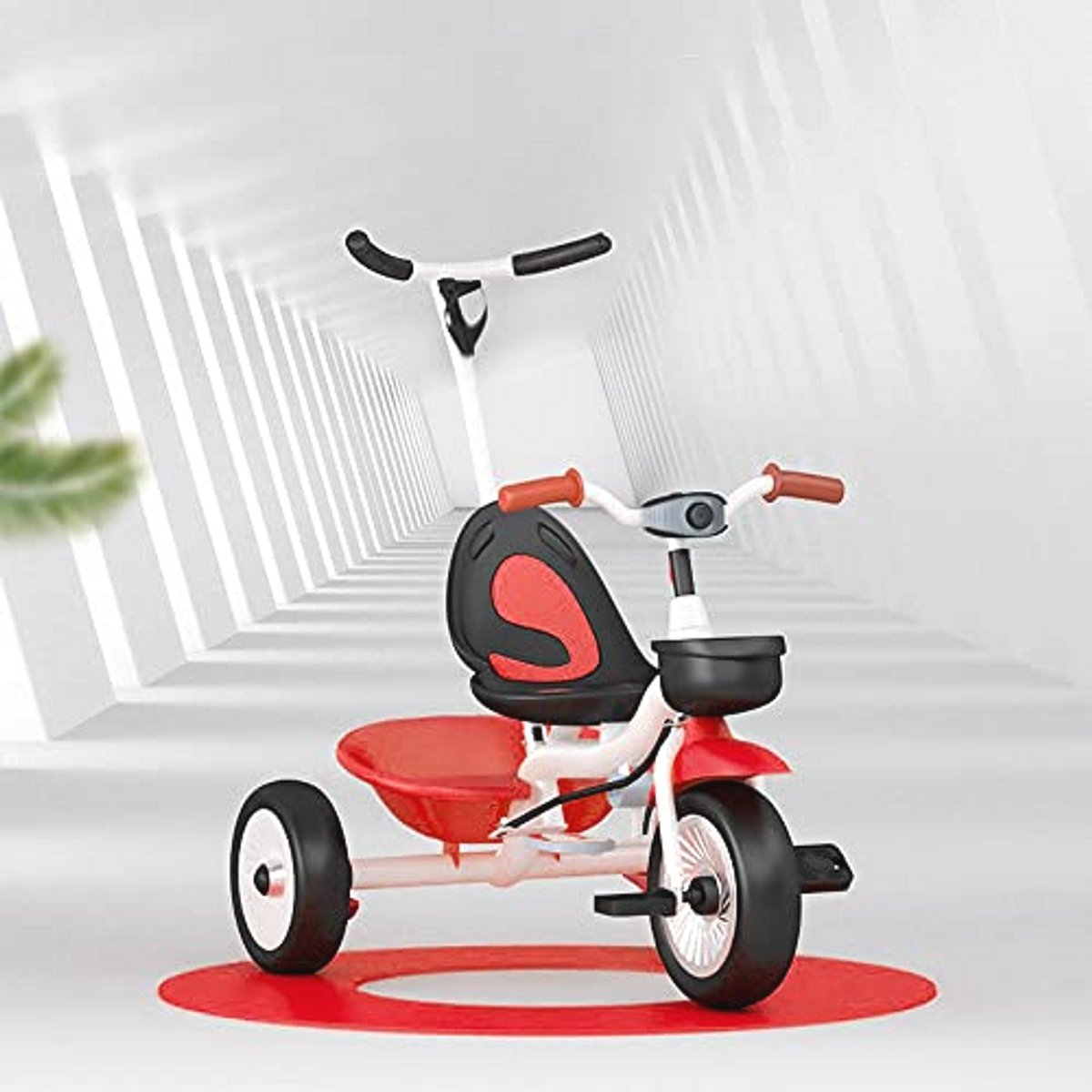 be fun driewieler 2 in 1 afneembare wandelstok voor ouders driewieler voor baby s van 18 tot 5 jaar wit rood