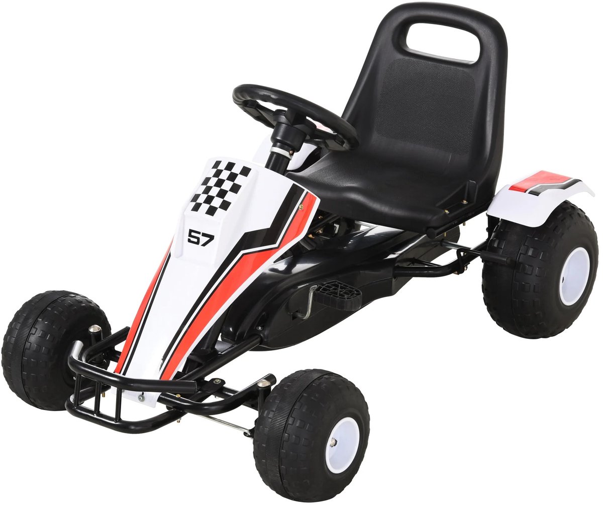 Bearly Go Kart - Niet Elektrisch - Verstelbare Stoel - Vanaf 3 jaar Oud - Zwart Wit Rood - 104CM X 66CM X 57CM Skelter kopen online