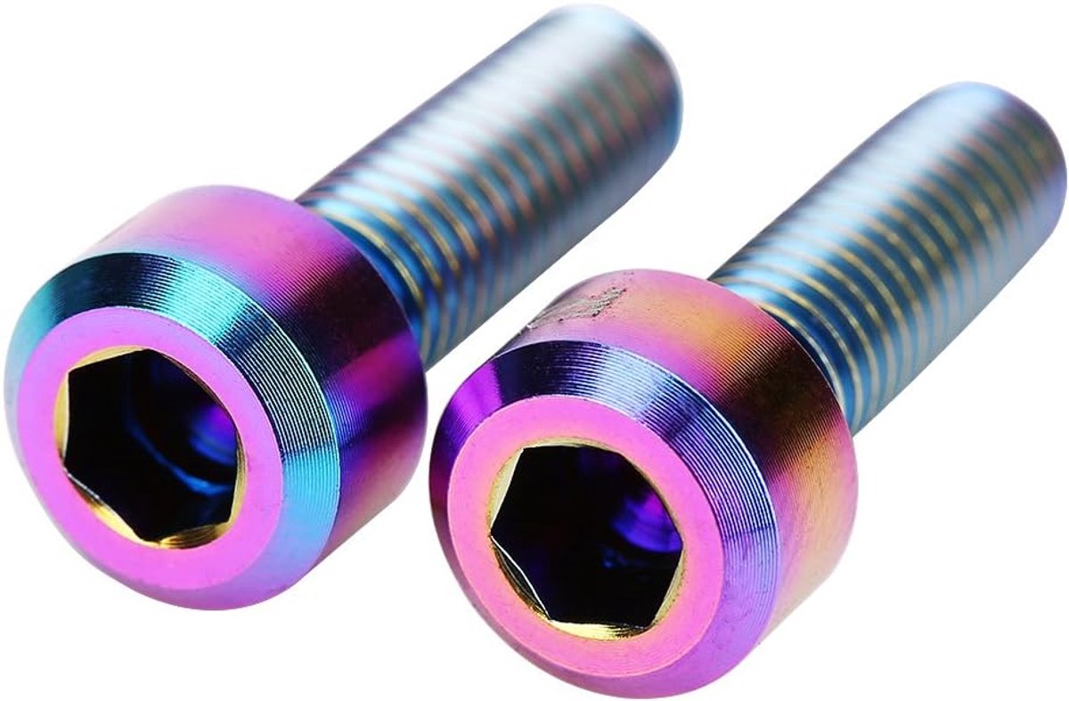 Bicycle Stem Screw - M5 x 16mm Alloy Bicycle Stem Bolts - Disc Brake Caliper - Stem - Luggage Carrier - Bottle Cage - 6PCs Multicolor Fiets kopen online