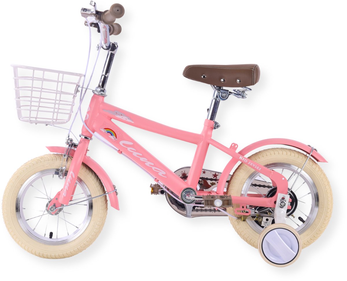 Buxibo - Kinderfiets voor Meisjes - Luna - 12 Inch - Roze Kinderfiets kopen online