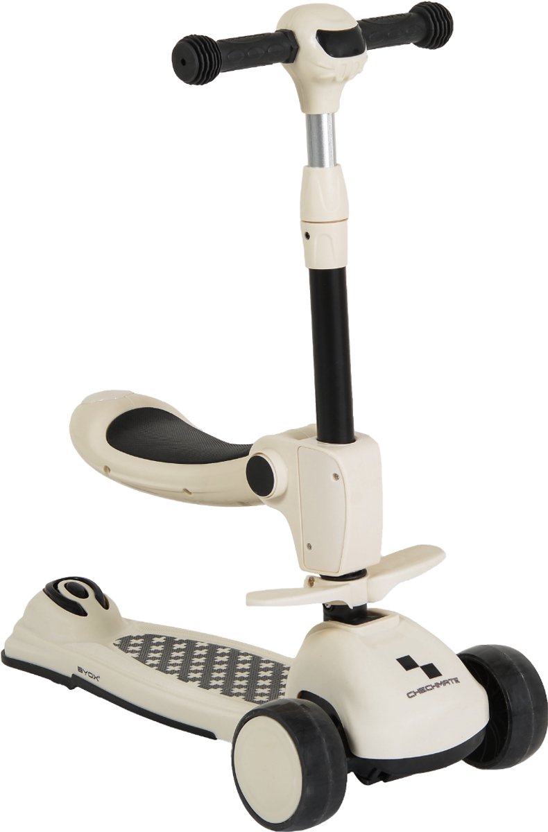 byox checkmate royal white 2 in 1 step loopfiets