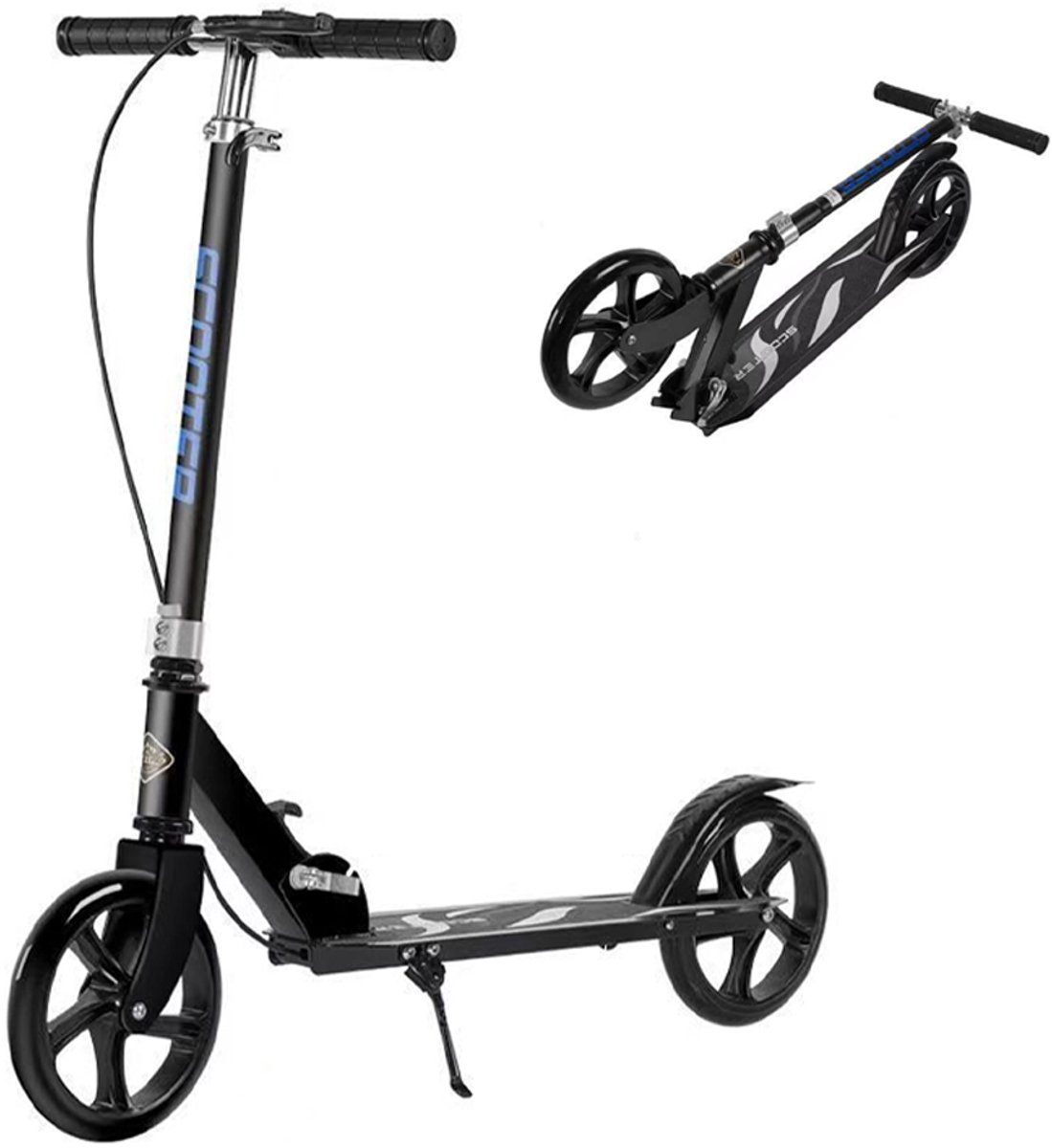 CHIWIN Opvouwbare Step voor Kinderen & Tieners – Verstelbaar Stuur (87-102 cm) – Dubbele Remmen & Spatborden – Met Standaard – Demping & Anti-slip – Tot 80 kg – Zwart Step kopen online